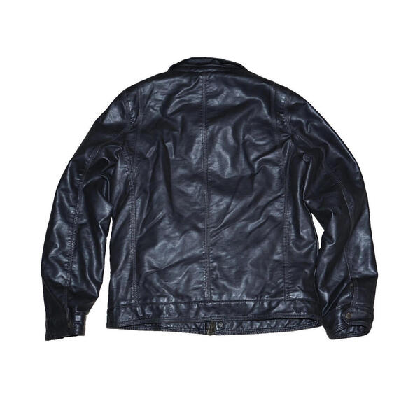 Levi's Men's Faux Leather Sherpa Lined Aviator Bomber Jacket Small Black Classic - Picture 2 of 10